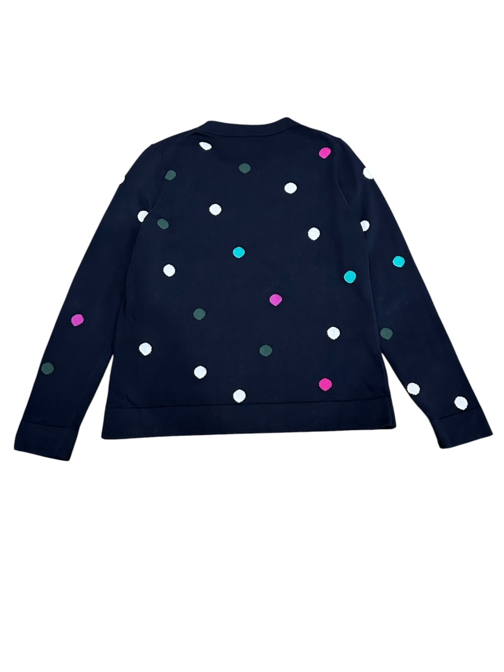 Hobbs London Women’s Amelia Navy Cotton Spot Print Sweater Big Polka Dots Medium - Picture 6 of 12